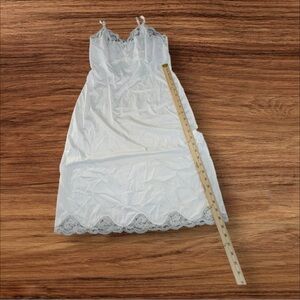 Vintage 1940s Vassarette White Lace Slip Hollywood Lingerie Nightgown (32-43) XS